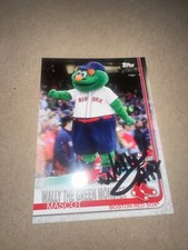 Boston Rex Sox Wally Green Monster Topps Mascot signed baseball card