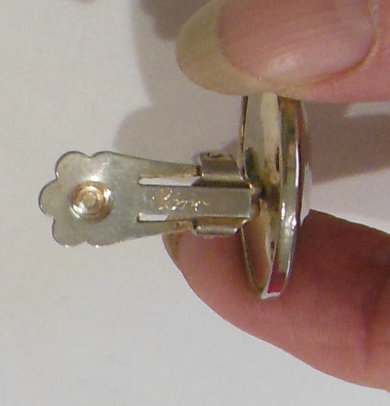 Coro Script Gold-tone Round Flat Button Clip On E… - image 6