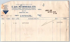 C&E Marshall Jewelers Supplies Chicago 1924 TLS Billhead Leys*