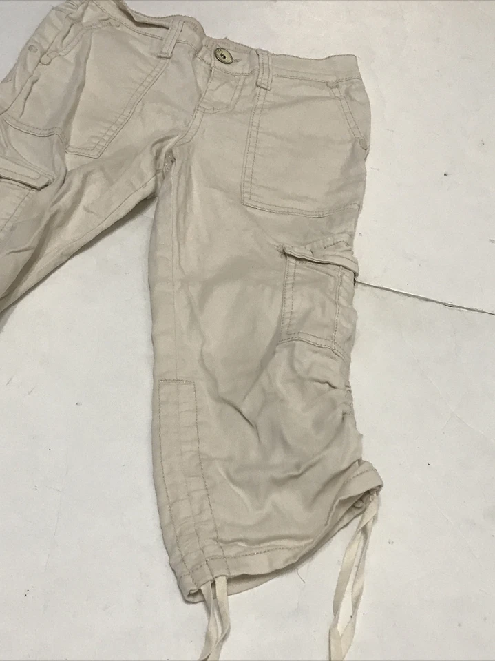 Glo 牛仔裤 8 码女孩米色工装 Capri 3557 — 第 2/4 张图片