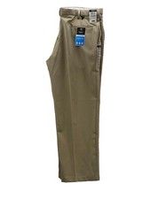 Haggar Pants Men's 42x30 Beige Cool 18 Wrinkle Free Classic Fit Preppy Slacks