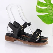 Sofft Womens Noele Sandal Size 8.5 M Black Leather Strappy Chunky Lug Sole Shoe