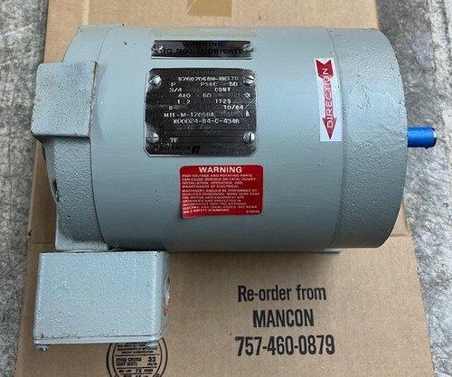 Reliance electric motor 3/4 HP 440v 60HZ 3 phase mil-m-17059A - Picture 3 of 3