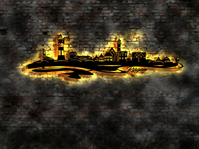220cm LED skyline Rügen island painting wall decal wall sticker silhouette picture AK