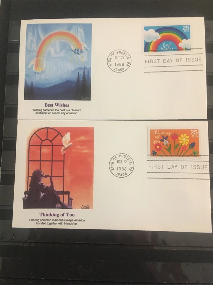 First Days Unaddressed Set 4 1988 American Roses Booklet H-21 - Image 2 of 4