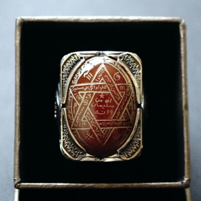 KAMBO Handmade Sterling Silver Ring With Natural Carnelian Stone & Star Of Solomon – Gemstone Zodiac Ring For Virgo