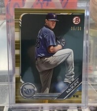 2019 Bowman Chrome Brandon McKay GOLD /50 Refractor Tampa Bay RAYS