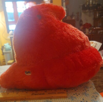 PEEPS Hot Pink Large Plush Chick 9x13x7.5 Inches Stitched Brown Eyes Button Tags
