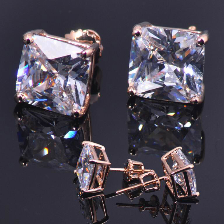 Серебряная побрякушка 925 пробы из золота с резьбой Ohrstecker - viereck