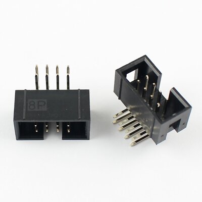 5Pcs 2.54mm 2x4 Pin 8 Pin Right Angle Male Shrouded IDC Box Header Connector #E2