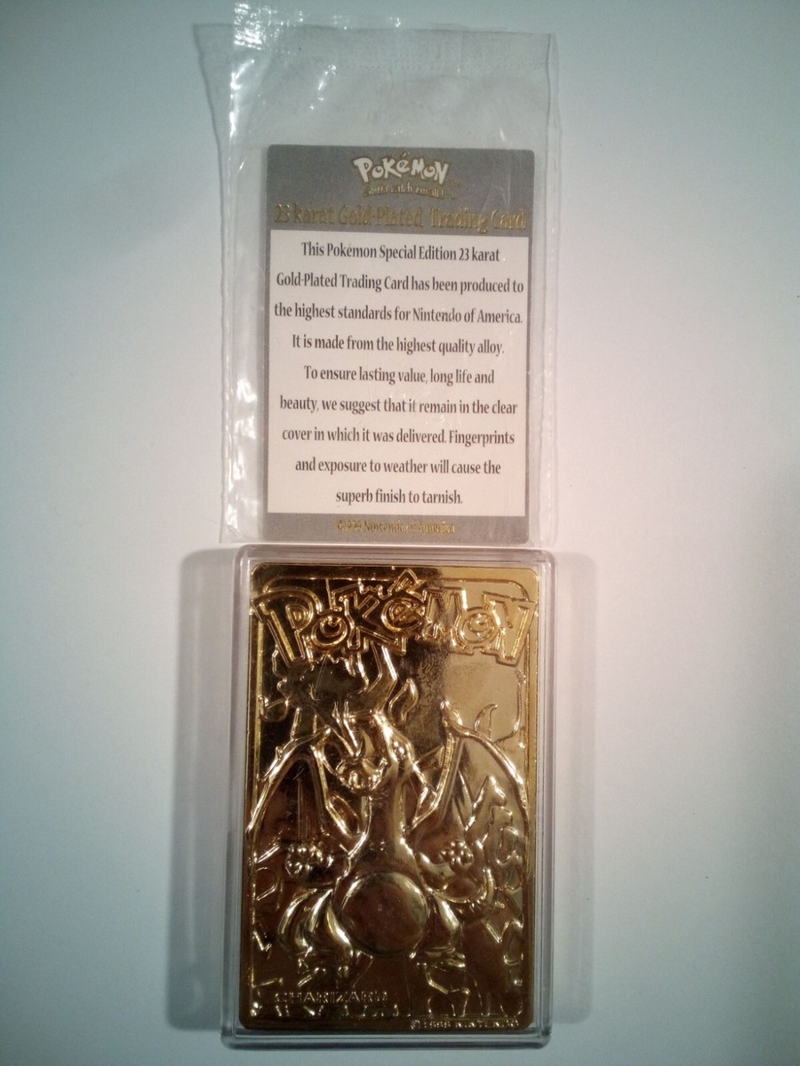 RARE OOP Nintendo Pokmon 23K Gold Plated Charizard Trading Card 1999 with COA RARE OOP Nintendo Pokmon 23K Gold Plated Charizard Trading Card 1999 with COA