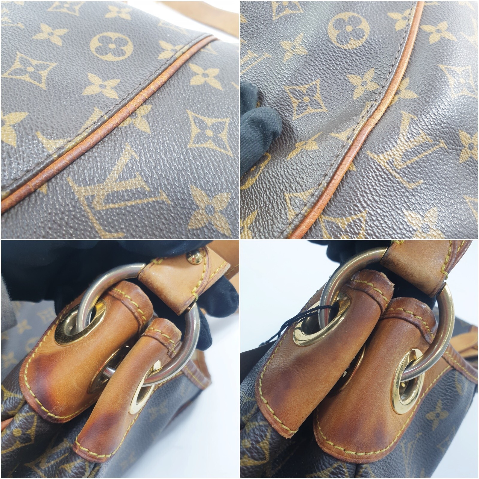 Auth Louis Vuitton Galliera PM Monogram M56382 Damaged Corner Leather Bag ALA623 eBay