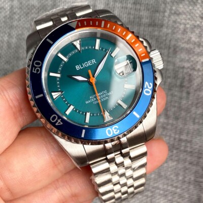 Bliger 40mm Watch Dial Sapphire Glass NH35A Automatic Luxury Men Watch Luminous