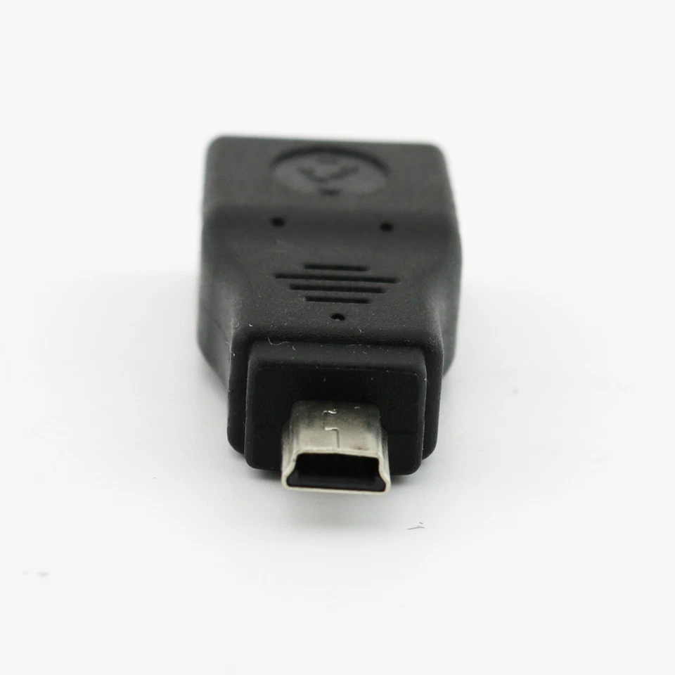 1pc USB 2.0 A Female to Mini USB B 5 Pin Male Plug OTG Converter Adapter Black - Image 3 of 4