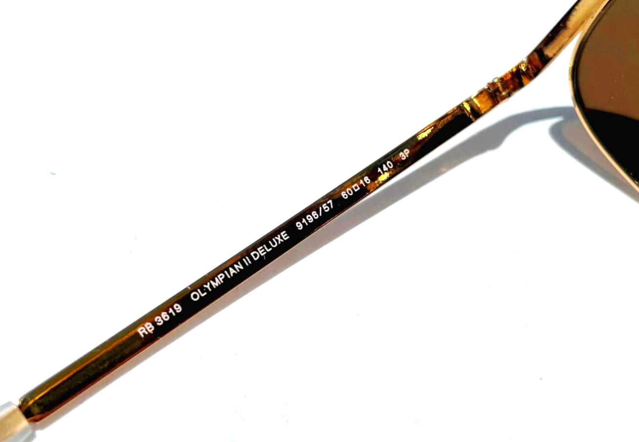 NEW Ray Ban OLYMPIAN 2 DELUXE Gold POLARIZED Brown Lens Sunglass RB3619