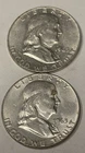 1963 D Franklin Half Dollars 2 Coin Lot –  90% Silver Denver Price below melt