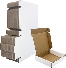 6X5X1 Inch White Shipping Boxes 50 Pack, Small Corrugated Cardboard Mailer Boxes