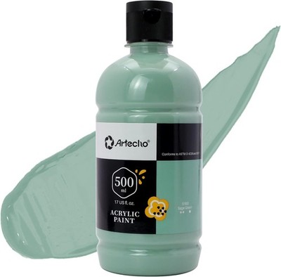 Artecho Acrylfarbe Salbei Grün (500 ml), Wasserfest, Lichtecht Schnell Trocknend
