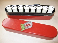 CLAIROL TRAVEL 8 MEDIUM HOT ROLLERS CURLERS CLIPS *Dual Voltage