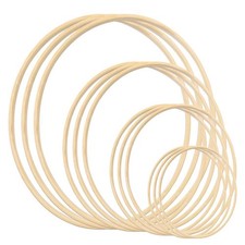 12pcs 4Sizes 6/8/10/12 inch Wooden Bamboo Floral Hoop Wreath Macrame Craft ...
