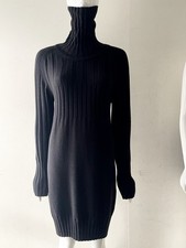 Toni Gard Woman’s S/M Virgin Wool Stretch Knit Turtleneck Dress Black