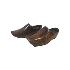 Vintage Paar alte Dutch Clogs kleine Kinder Holzschuhe Holland handgeschnitzt