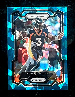 2023 Panini Prizm Russell Wilson Blue Cracked Ice 78/99 Denver Broncos #93