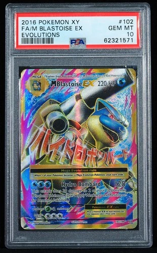 2016 Mega Blastoise EX #102/108 PSA 10 Pokemon Card