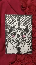 ACEO Original Art, “Rudy Blushing” Abstract Clown Mixed Media 2.5 x 3.5" Sketch