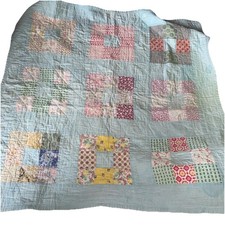 Baby Quilt 40  X 40  Handmade Vintage Baby Blanket Quilt.