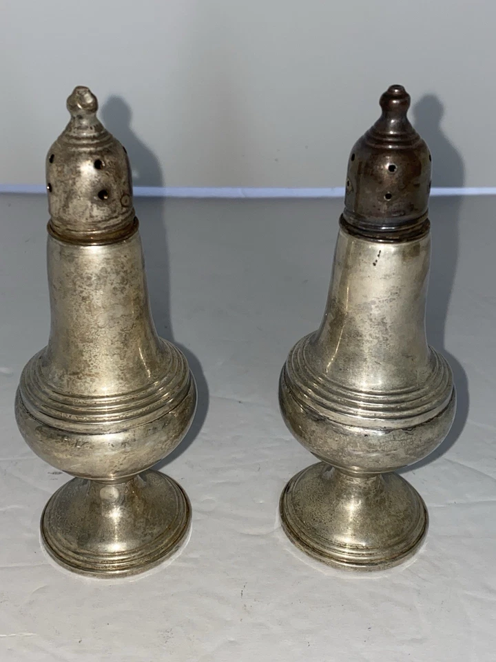 Shakers de sal e pimenta Lunt prata esterlina ponderada #65 - Pesa 12 oz GreatPrc - Imagem 3 de 4