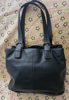 Gorgeous Coach Soho North South Tote Womens Black Leather