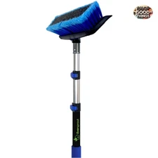 Eco-Friendly 1.5-3.5 Ft Scrub Brush with Extension Pole - Multi-Purpose Cleaning