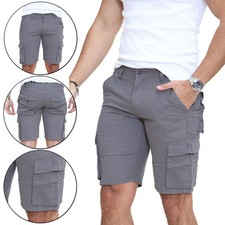 Mens Hiker Cotton Stretch Cargo Combat Chino Shorts Camo Pants 30-54