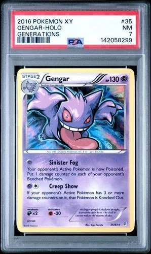 2016 POKEMON XY GENERATIONS #35 GENGAR-HOLO PSA 7