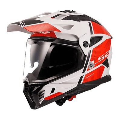 LS2 MX702 Pioneer II Hill Helmet - White / Red (2XL)2XL