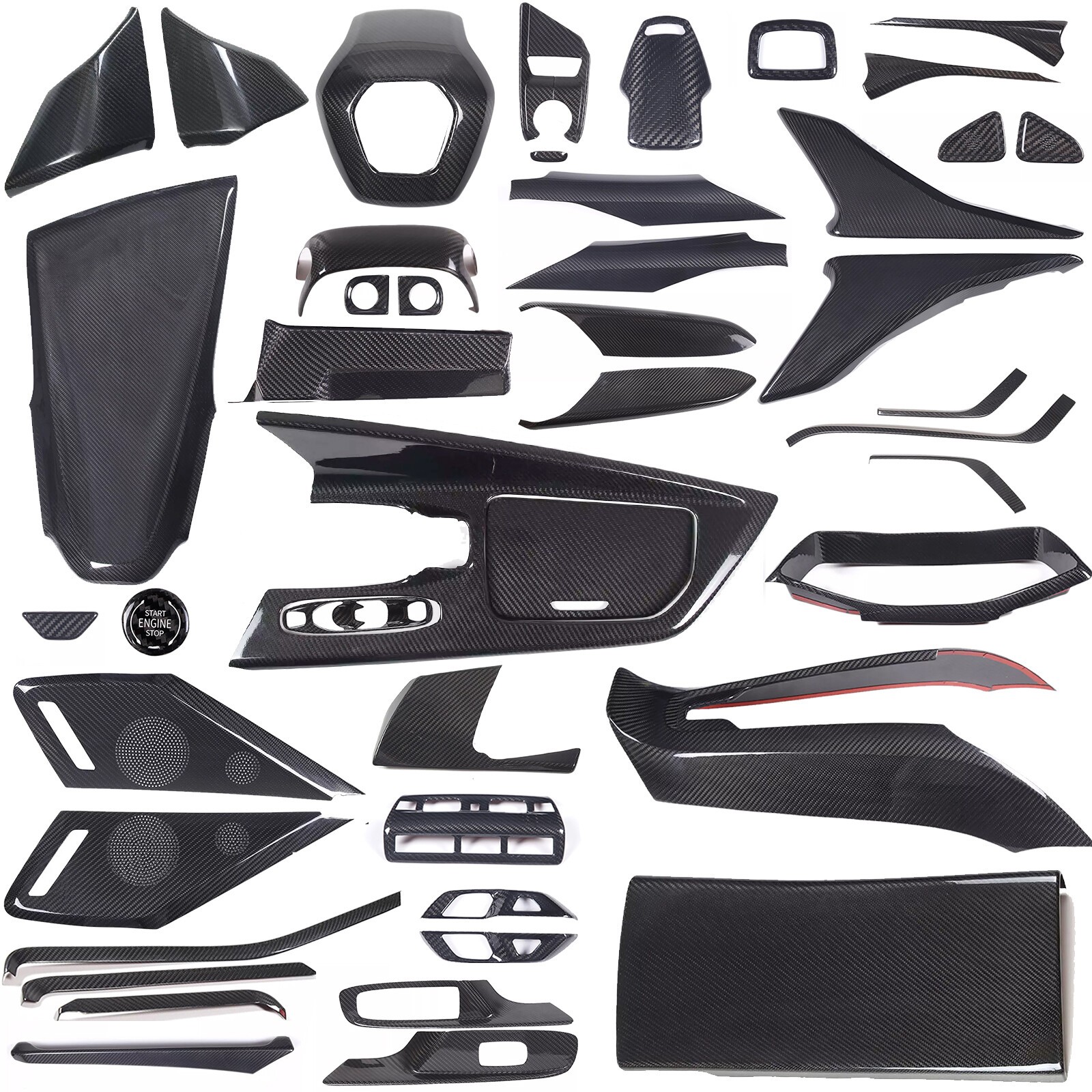 Real Dry Carbon Fiber Fits 2020-2025 Corvette C8 Interior Dash Trim Cover Set