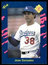 Jose Gonzalez 1990 Classic Blue #96 Dodgers MLB READ FREE SHIPPING AutographDen