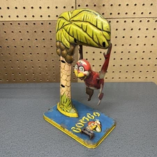 Vintage 1940's Unique Art Mfg Co Bombo Monkey Wind-up Tin Litho Toy Works