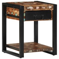 Beistelltisch Mehrfarbig 40X40X50 Cm Altholz Massiv