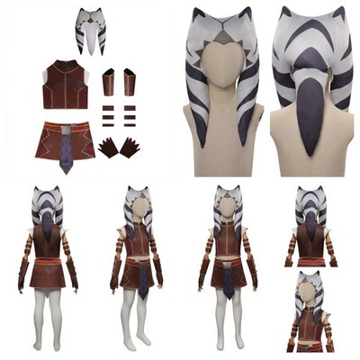 Star Wars Tales of the Jedi Ahsoka Tano Kids Cosplay Costume with Hat Outfits