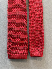 Crimson Red Tie 100 Knit Polyester Square-End