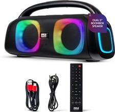 Pyle 160W Dual 5-Inch Bluetooth Boombox Speaker with True Wireless Stereo