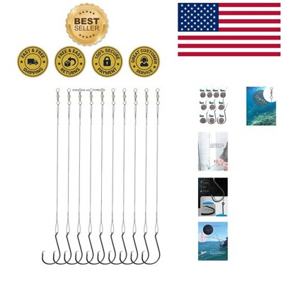 25 Heavy Duty Stainless Steel Circle Hooks with Smooth Swivels for Easy Fishing