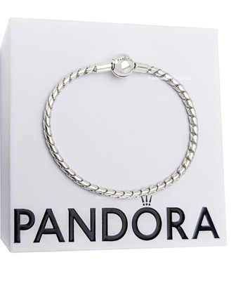 NEW 100% Authentic PANDORA Silver Logo Round Clasp Wing Chain Bracelet 594028C00