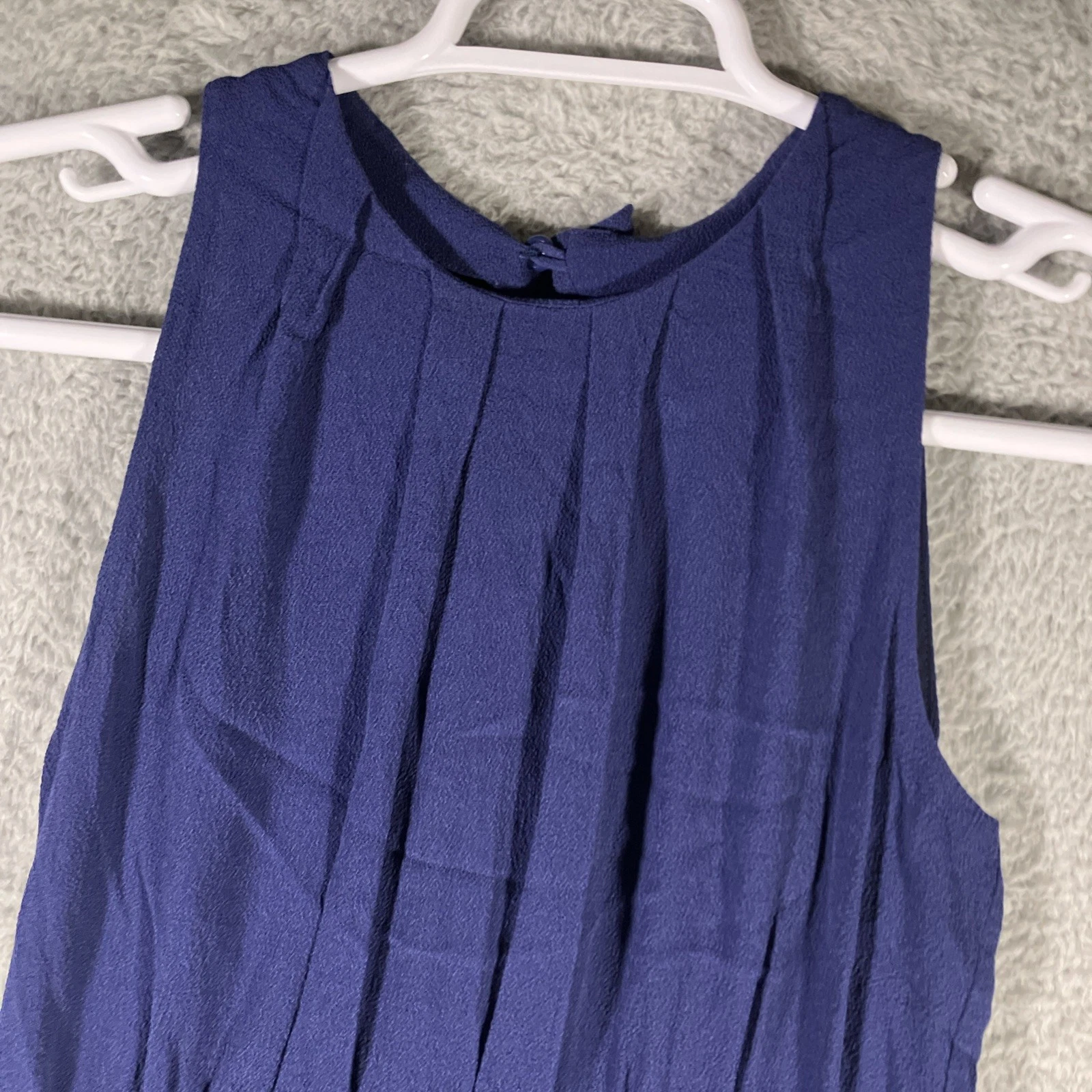 Abito Kate Spade plissettato tubino donna 4 blu minimalista bohemien normcore chic