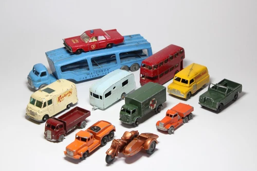 Matchbox Lesney Job Lot inc A2 Bedford Car Transporter, Caravan, ERF, Harley