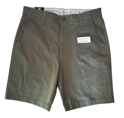DENALI Men's Stretch Shorts (SIZE 32) Flex Waist Flat Front TURTLE GREEN New $42