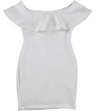 GUESS Womens Simple Bodycon A-line Dress, white, M