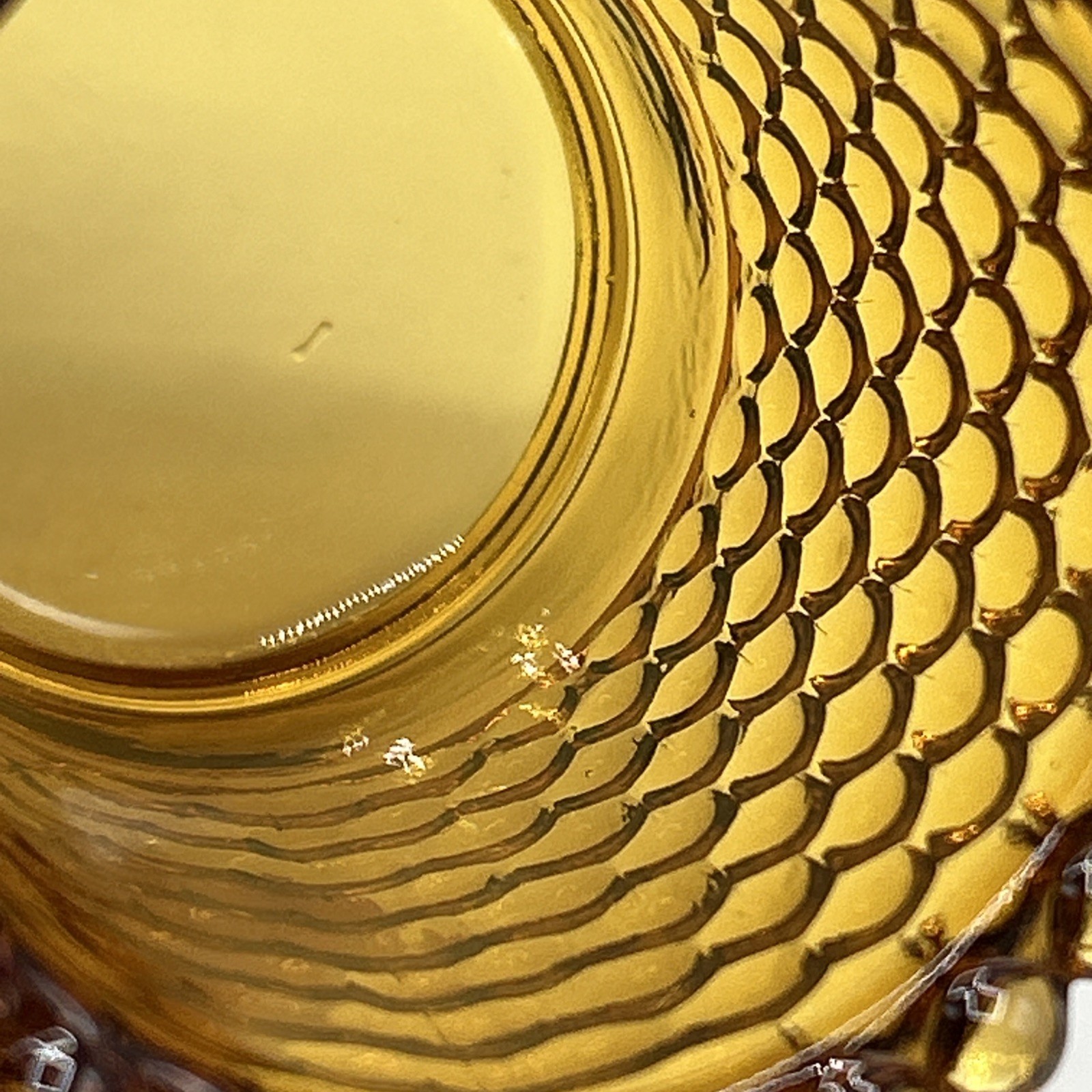 Amber Hobnail Toothpick Holder